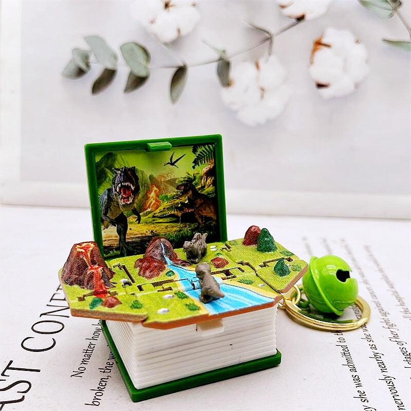 Wholesale 3D Stereo Explosive Book Magic World Magic Book Plastic Keychains